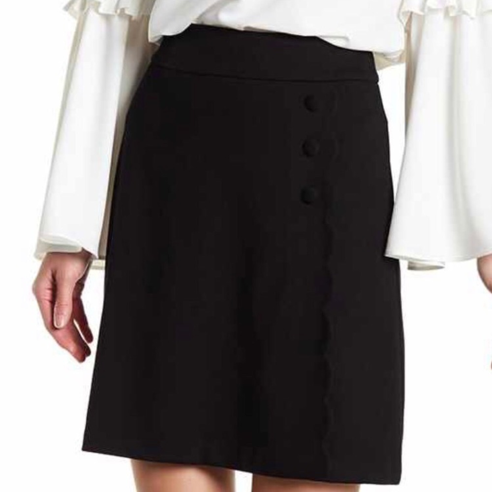 Faux Wrap Black Skirt
